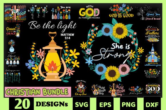 Christian Bundle SVG 20 Designs for Crafts Graphics