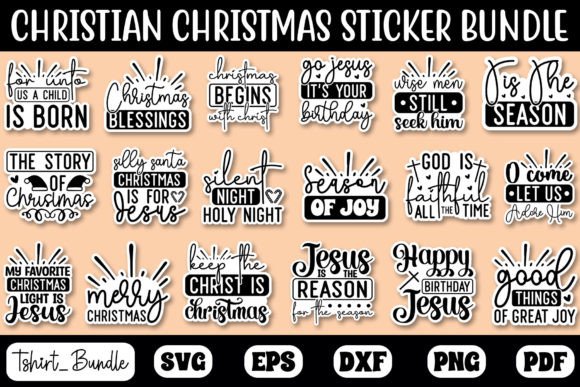 Christian Christmas Sticker Bundle: Graphics for Crafts