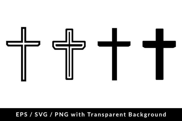 Christian Cross Icon Set SVG EPS PNG: Graphics & Illustrations Review