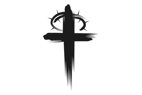 Christian Cross with Thorn Crown Graphics for Crafts