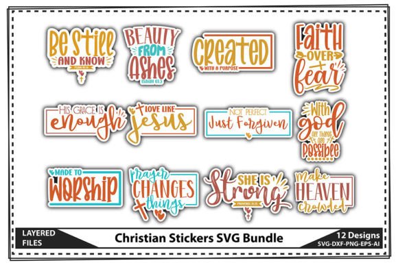 Christian Stickers SVG Bundle: Graphics for Faith Crafts