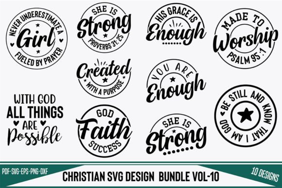 Christian SVG Design Bundle Vol-10: Graphics for Crafts