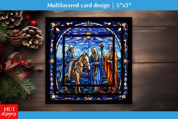Christmas Christian Card Bible Scene PNG for Crafts & Graphics
