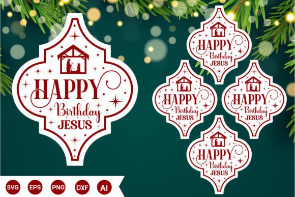 Happy Birthday Jesus Arabesque SVG: Graphics for Crafts