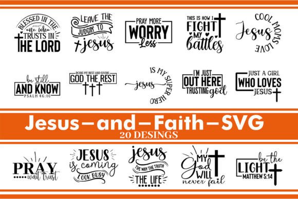 Jesus and Faith SVG: Graphics for Editorial Crafts