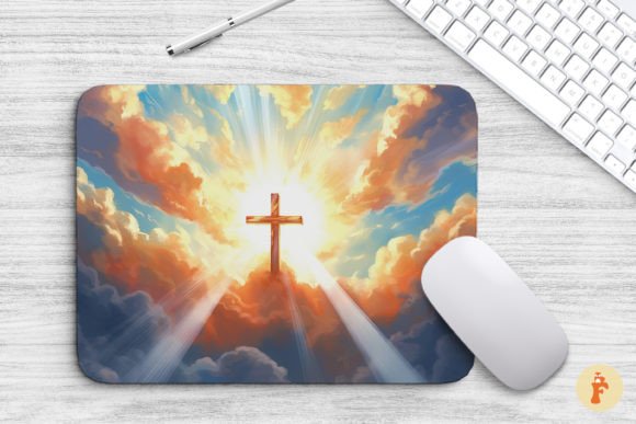 Mouse Pad Christian Cross in Heaven Graphics & Backgrounds