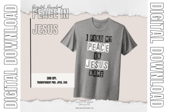 Peace in Jesus Mens Christian Design: Graphics & Print Templates