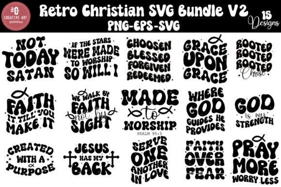 Retro Christian SVG Bundle V2: Graphics for Crafts
